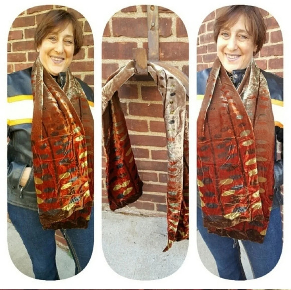 Vintage velvety harvest shades‎ English scarf - Picture 5 of 5
